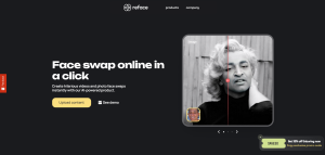 AI faceswap video free tool：Reface's main page