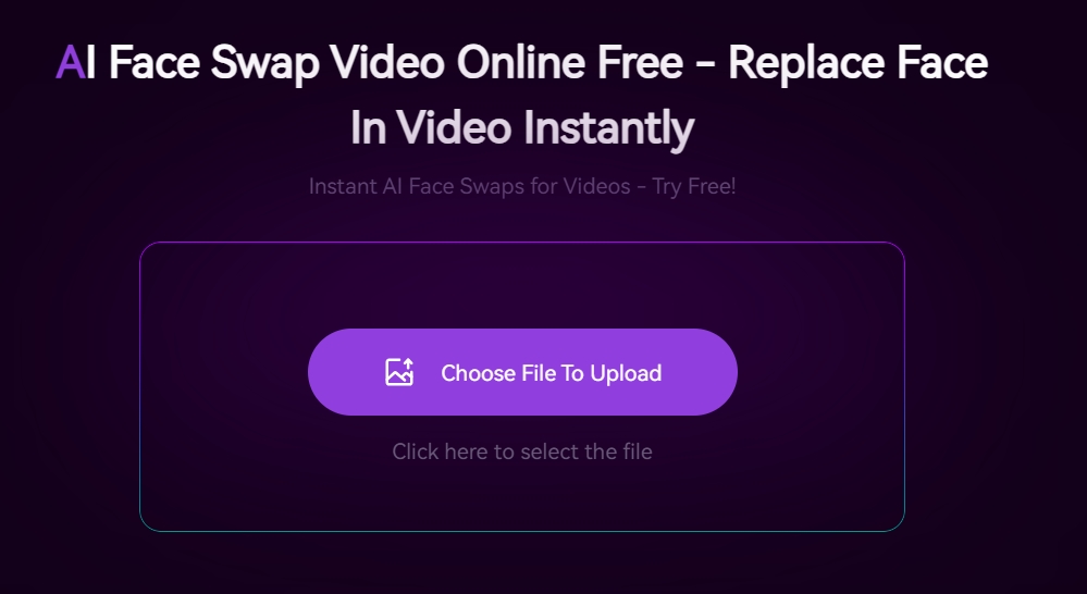 Video face swap online interface