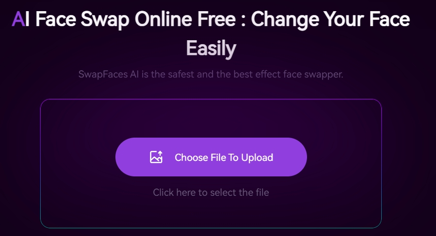 The home of Swapfaces with upload button,click to create tiktok face swap.