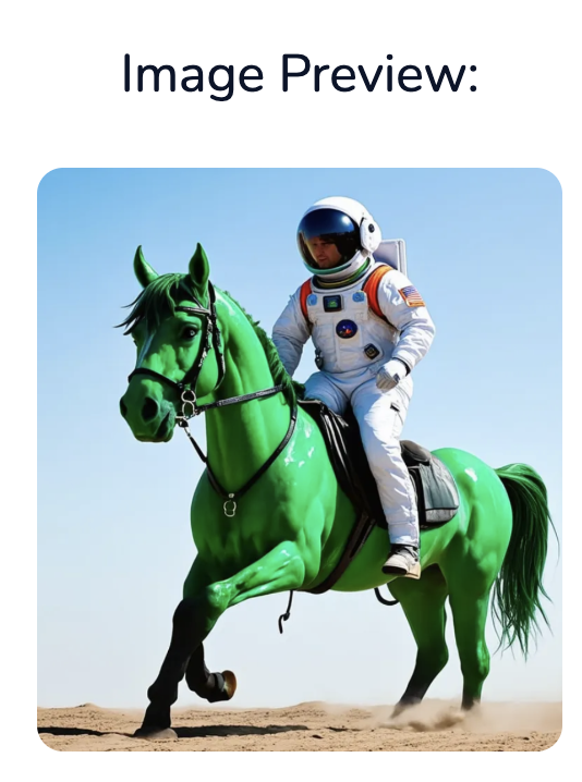 A photo of an astronaut riding a green horse is obviously AI generated photo that can be easily detected.